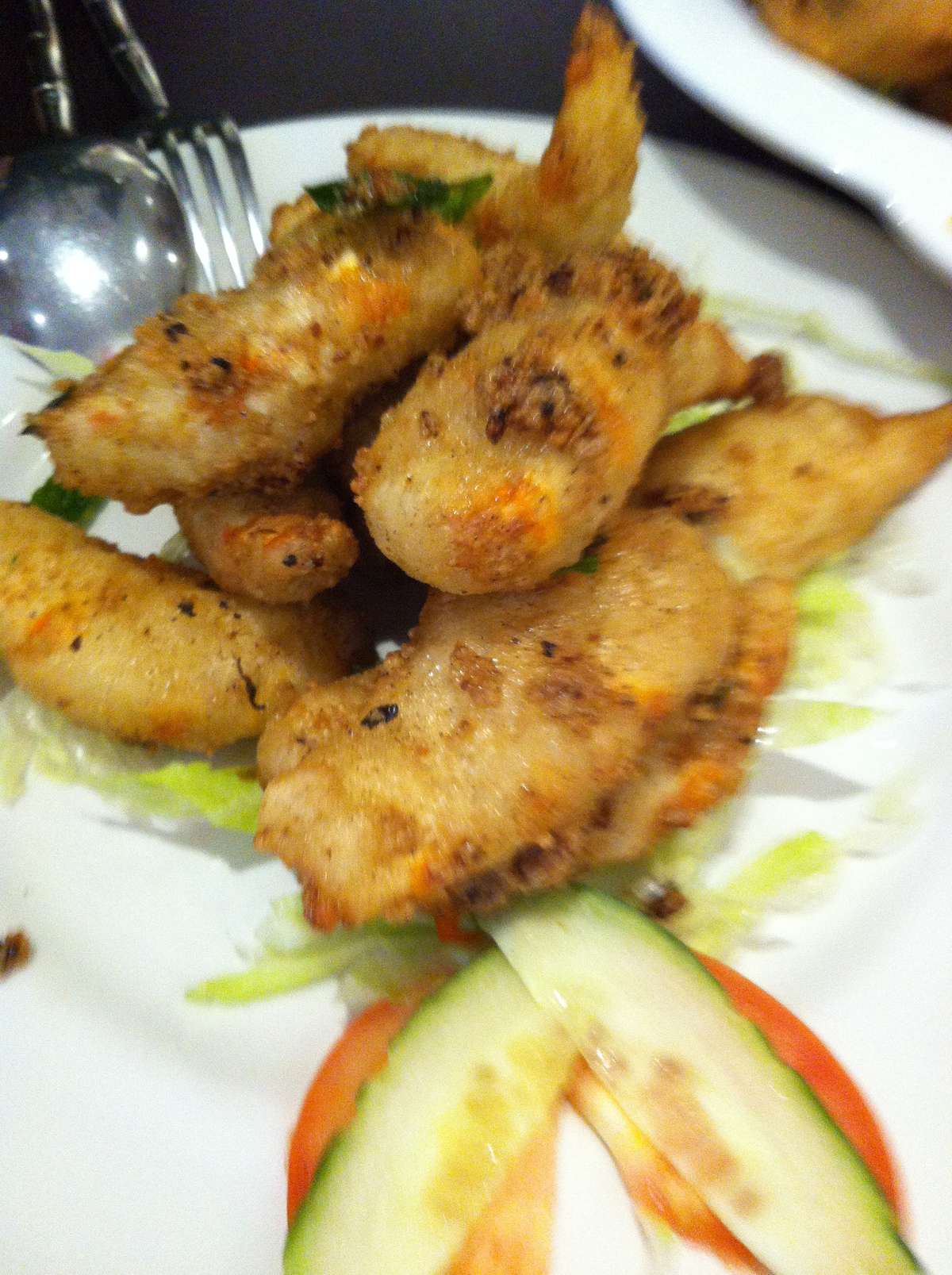 Malaysian "Prawns" in a salt & pepper sorta-spiced batter  - DELICIOUS!!! Can\'t wait to have them again! (from Banquet A) - Vegie Mum's photo