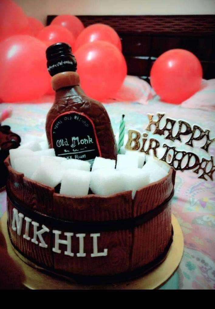 Old monk theme cake with old monk... - Aarush's Cake Delight | Facebook