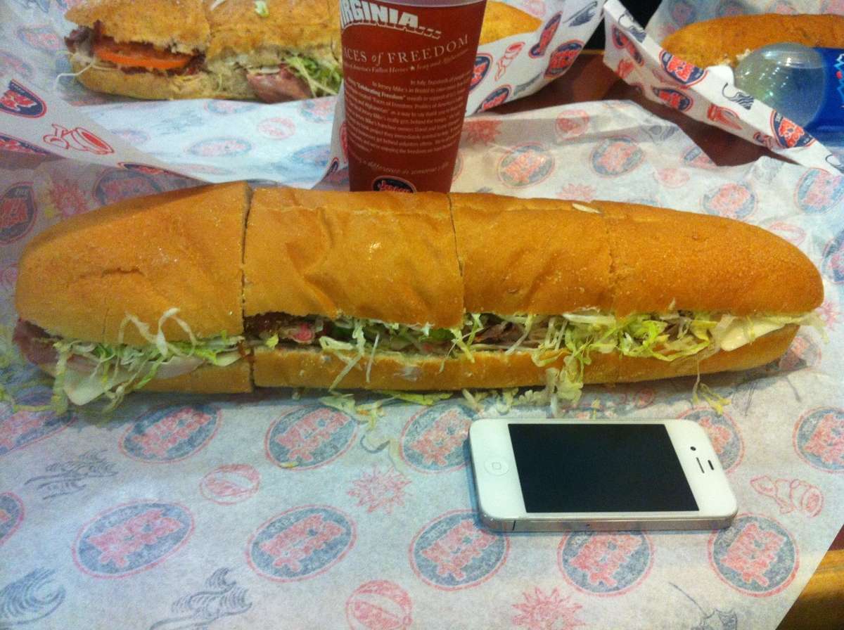 jersey mike's sandwich sizes in inches