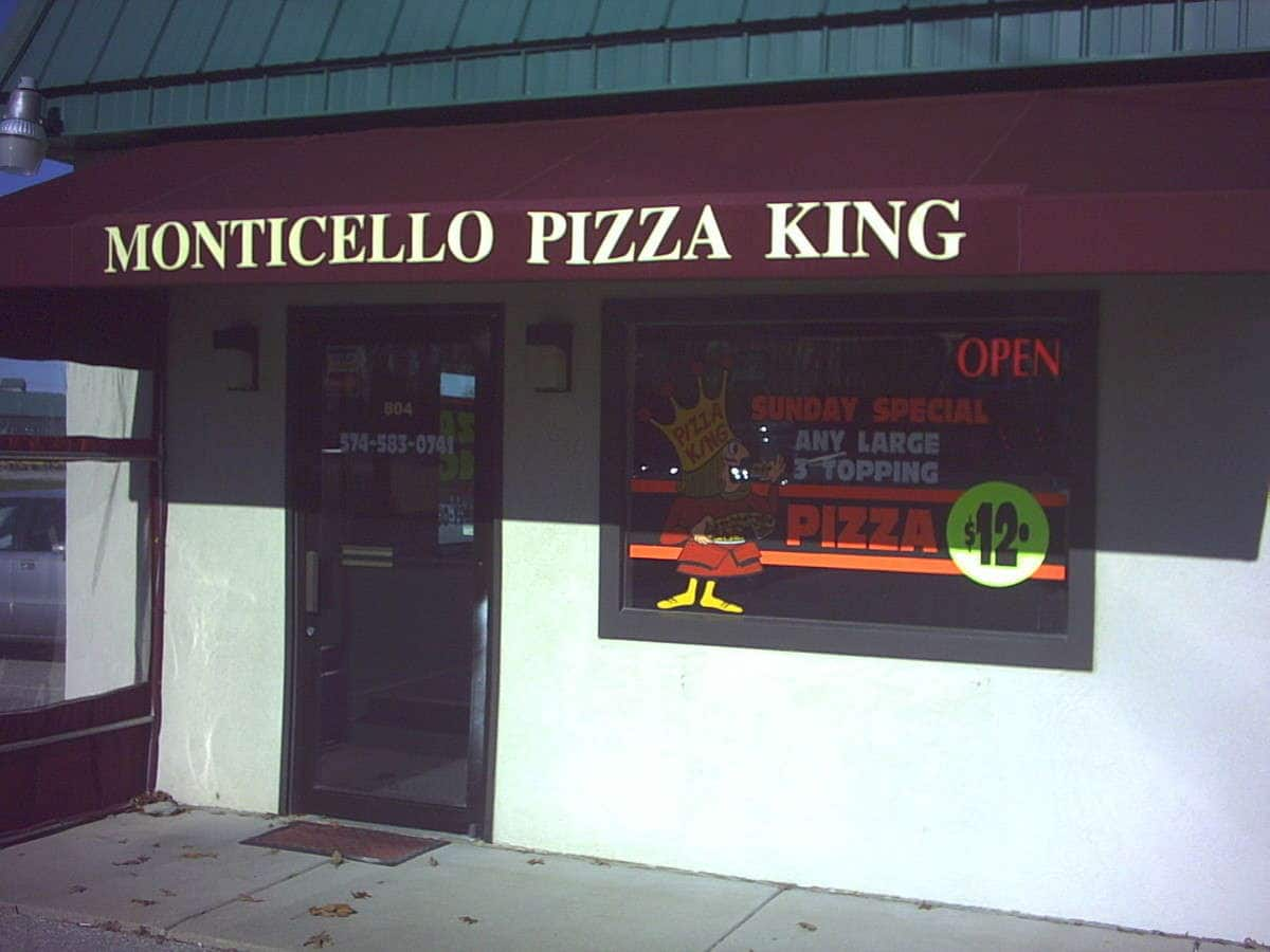 Menu of Pizza King, Monticello, Lafayette