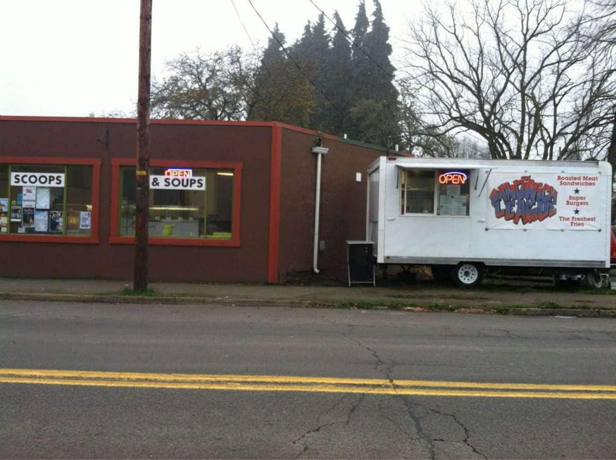 Menu of The Sandwich League, Eugene, Eugene