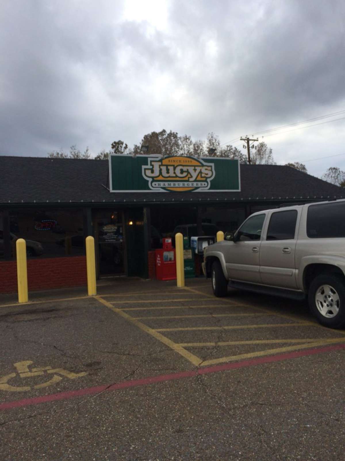 Menu of Jucy's Hamburgers, Longview, Longview
