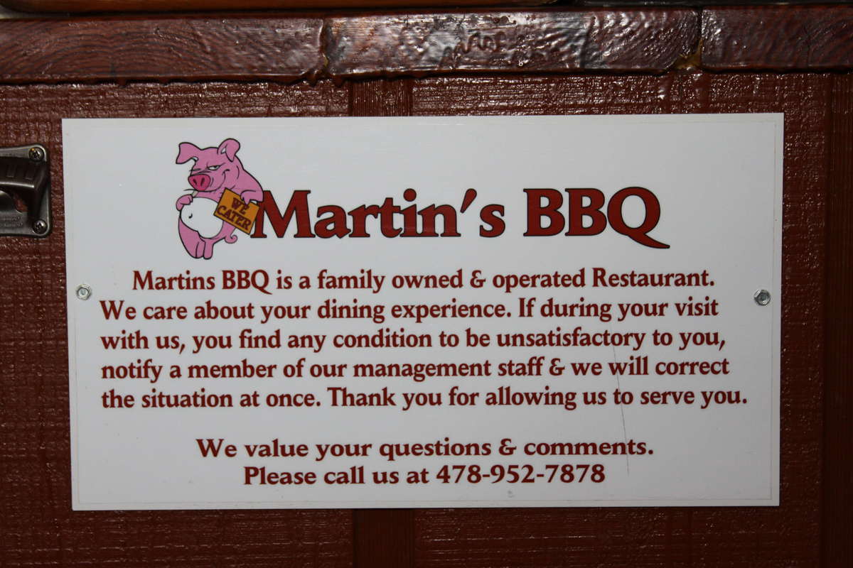 Martin's BBQ Menu, Menu for Martin's BBQ, Warner Robins, Macon ...