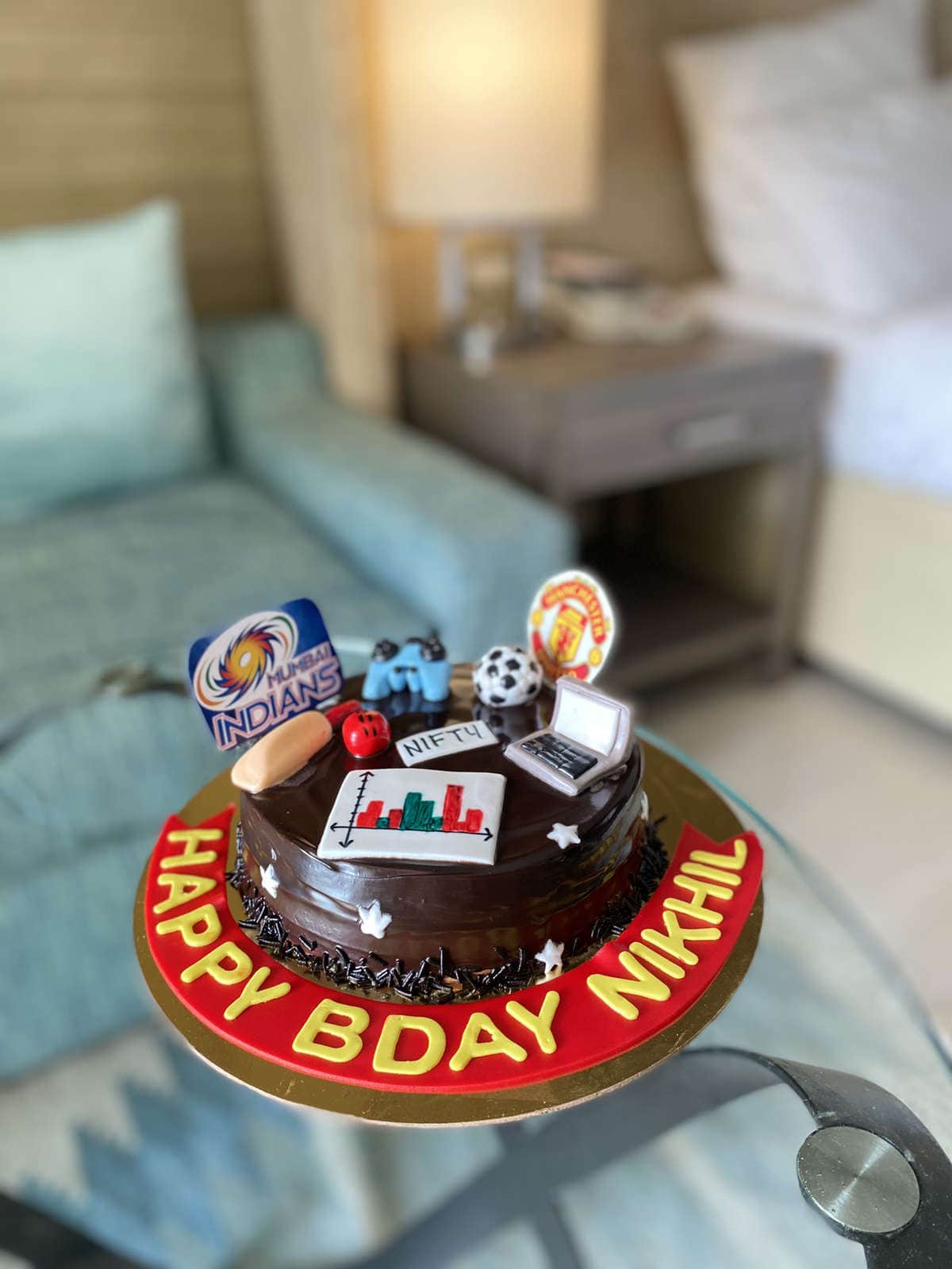 Mumbai Indians cricket theme cake 😊👍 - YouTube