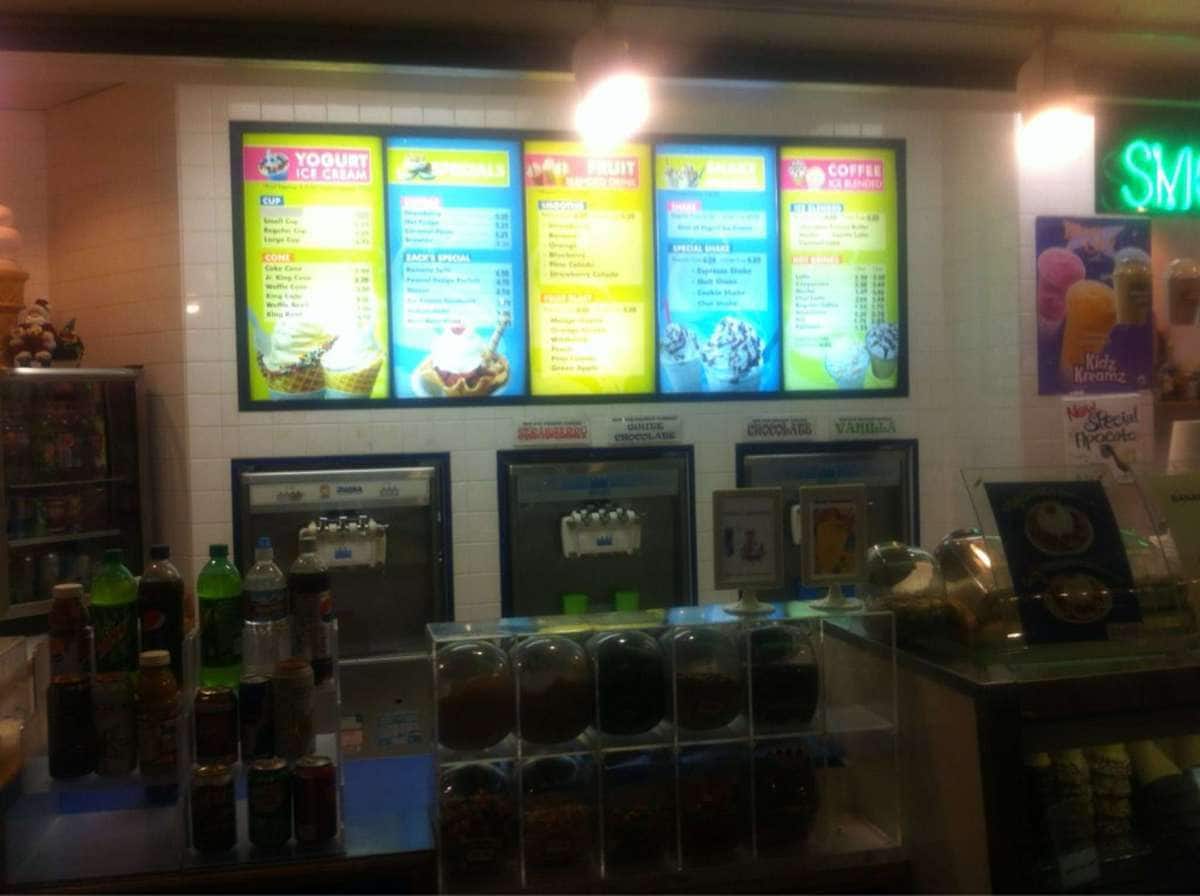 Menu of Zack's Famous Frozen Yogurt, Downtown, Anchorage