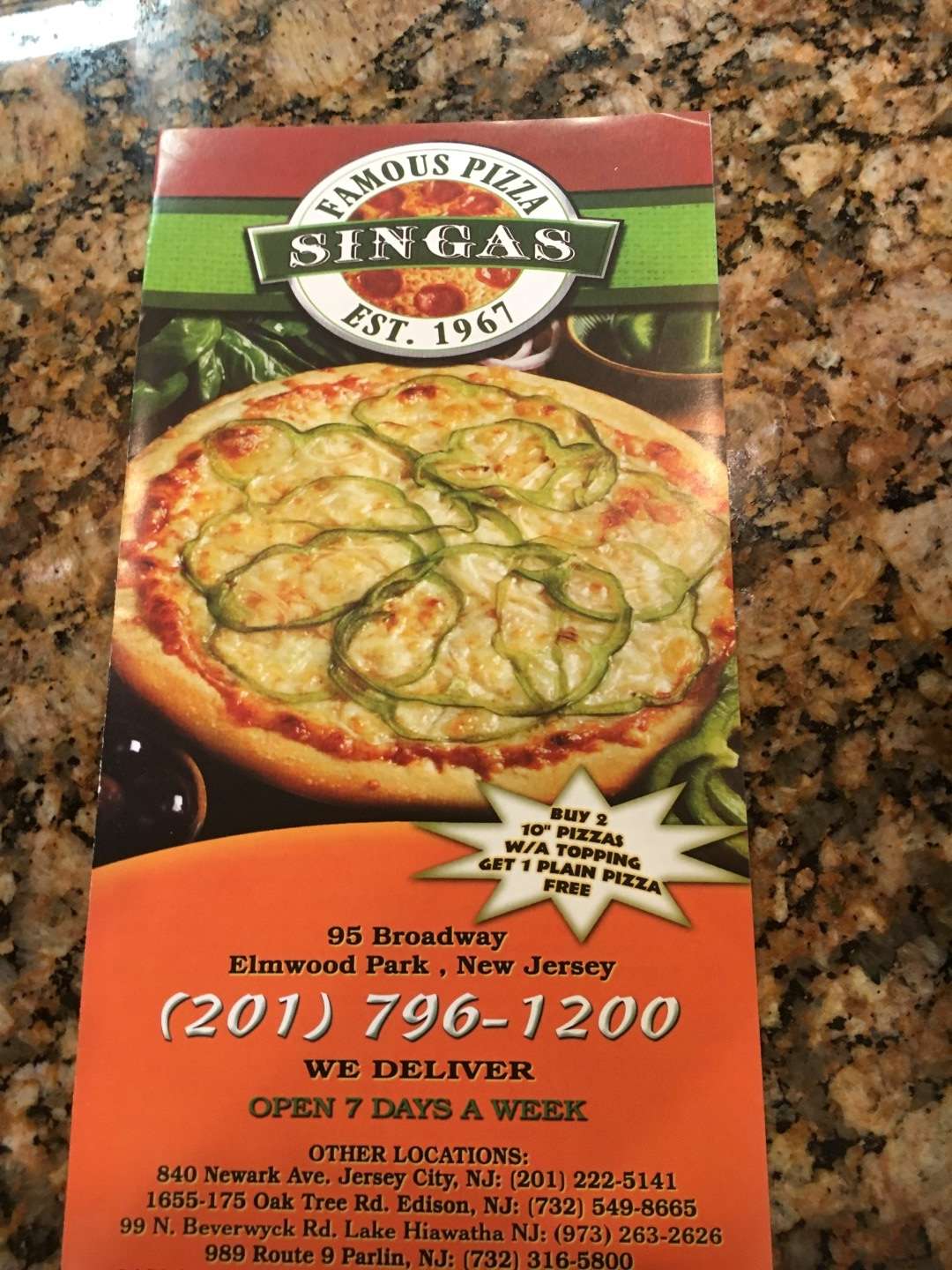 singas pizza new jersey