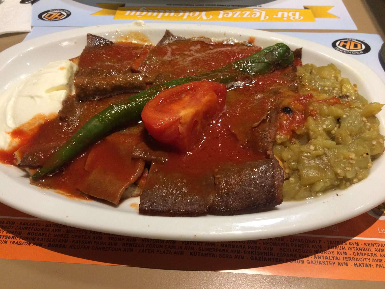 hd iskender menu menu for hd iskender kizilay ankara