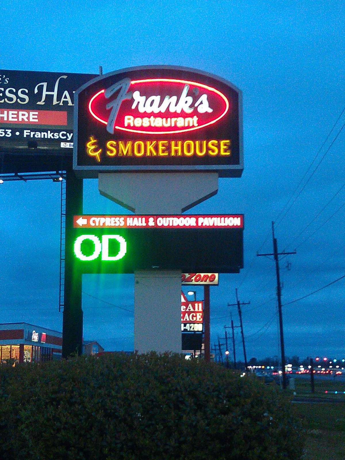 Menu of Frank’s Restaurant Grill & Bar, Prairieville, Baton Rouge